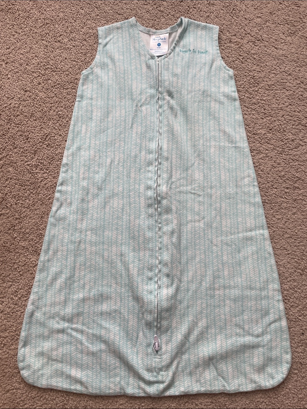 Halo - Aqua Chevron Sleeveless Sleep Sack